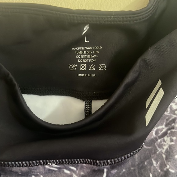 Leggings workout Large Womens active athletic wear pants Marble - Picture 2 of 3